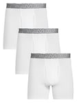 UNDER ARMOUR Performace Cotton 6inch 3pack Boxers - White, White, Size Xl, Men