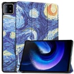 Xiaomi Pad 6 Kunstskinn Deksel med Stativ - Maleri