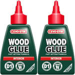 EVO-STIK Wood Glue - Interior, Extra Strong, Fast Setting, Suitable for All Wood Types, Dries Clear, 50ml (Pack of 2)