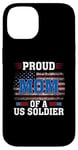 Coque pour iPhone 14 Veteran American USA Flag Patriot Proud Mom Of A US Soldier