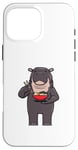 Coque pour iPhone 16 Pro Max Hippopotame mangeant des nouilles Ramen Animaux sauvages