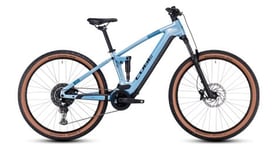 Vtt electrique tout suspendu cube stereo hybrid 120 pro 625 shimano deore 12v 625 wh 27 5   bleu sage metallic 2024