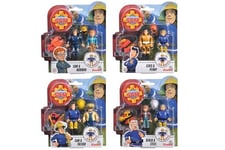 Simba 109251043 Fireman Sam Figures Double Pack III / 4 Assorted Designs / 7.5 cm/Fully Moveable