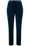 Ulla Popken Femme Grandes Tailles Pantalon de Jogging en Velours, Couture Brillante, Poches pétrol 58+ 798746750-58+