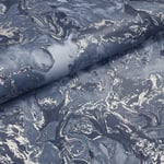 Elixir Metallic Marble Swirls Abstract Art Navy & Silver 166505 Muriva Wallpaper