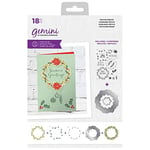 Crafter's Companion Gemini-Clear Acrylic Stamp & Metal Cutting Die Set-Festive Wreath, Silver, One Size