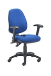 Office Hippo Desk Chair, Ergonomic Home & Office Chair With Adjustable Seat, Back, Flip Up Arms & Lumbar Pump For Comfort & Support, Computer Chair For Daily Use - Royal Blue