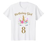 Youth 8th Birthday Girl Unicorn Shirt 8th Birthday Outfit T-Shirt