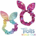 2 x disney TROLL Hair SCRUNCHy  SET Hair Bows NEW Rainbow Troll Hair Ruffles New