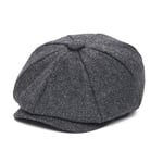 (48cmMusta) Villainen Tweed Kid Newsboy Cap Poika Tyttö Kalanruoto Lapsi Litteä Lippalakki Pienikokoinen Vauva Taapero Nuorten Baretti Hattu Boina 001