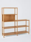 John Lewis Bellevue 2 x 4 Low/High Shelving Unit Oak