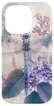 iPhone 14 Pro Dragonfly Surrounded by Lilac Flowers and Leaves Case