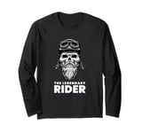 The Legendary Rider Bearded Biker Skull Long Sleeve T-Shirt