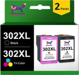 Remanufacturée HP 302 302XL Cartouches d'encre Remplacement pour HP DeskJet 1110 2130 3630 Envy 4520 4522 4523 4524 Officejet 3830 3831 4650 4652 4654 5220 5230 (1 Noir 1 Tricolore)