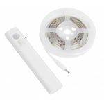 Bande led à pile blanche 1m avec détecteur de mouvement 2,5W 1 m Blanc