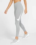 Nike W Nk Tght 7_8 Swsh Run Sport Trousers - Particle Grey/(Reflective Silver), Small