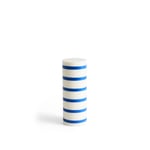 HAY - Column Candle Large - Off-white and blue - Ljus - Vit,Blå