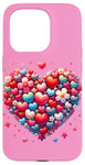 iPhone 15 Pro Cute Heart with Flowers and Hearts for Valentine's Day Case