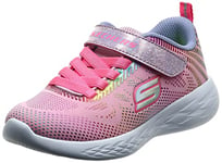 Skechers Fille Go Run 600 Shimmer Speeder Baskets, Maille Rose Clair Multi Feuille, 35 EU