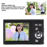 (Black)48M Digital Camera HD 1080P Camera Digital Point And Shoot Camera With