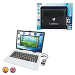 Lexibook JC899i2, Bilingual and Educational Laptop SPANISH/ENGLISH, Toy for Children, 180 Activities to Learn, Play Games and Music, Large and Coloured Screen, Black/White