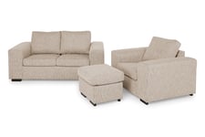 Link Sofagruppe 2-seter+Lenestol+Fotskammel - Beige Howard sofagruppe Grå,Beige Scandinavian Choice