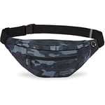 MAXTOP Sac Banane Homme Femme Sac Banane Unisexe avec Prise Casque et Poches à 4 Fermetures à glissière Ceinture réglable pour la randonnée d'entraînement en Plein air