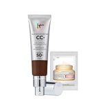 IT Cosmetics Your Skin But Better CC+ Cream 32ml with SPF 50 Protection & Confidence in a Cream, Full-Coverage Foundation and Concealer and 3ml of Hydrating and Anti-Ageing Moisturiser