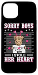 Coque pour iPhone 15 Plus Dogue de Bordeaux Valentines Day I Stole Her Heart Funny Dog