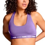 Puma BH Iconic Racer Back Bra Lila X-Small Dam