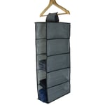 WARDROBE ORGANISER HANGING 5 TIER STORAGE SHELF CLOSET CLOTHES SHOE HOLDER TIDY