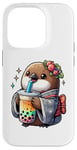 iPhone 14 Pro Kiwi Bird Drinking Bubble Tea Japanese Kimono Case