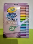 Crayola Pastel SuperTips Washable Colouring Markers Assorted Colours 20 Pack