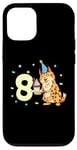 Coque pour iPhone 12/12 Pro Je suis 8 avec lynx - anniversaire enfant 8 ans