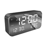 Home use LED Digital Alarm Clock, Bedside Clock with 25 Optional Alarm Sounds, 3 Speed Brightness Dimmer, Adjustable Alarm Volume, Mains Powered,Black