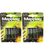 Lot DE 8 Piles ACCUS Batteries AAA LR03 1.2V NI-MH Rechargeable Mignon 2800mAh | REMPLACE Les Piles AAA 1.5V | AAA LR03 LR3 R03 R3 H03 H3 3A |Jouet TELECOMMANDE Lampe Voiture ETC. (AAA 2800mAh)