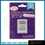 10x Flat Round Domestic Home Sewing Machine Needles For Brother Janome Singer