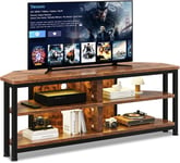 Dripex TV Stand Cabinet with LED Lighting, Corner Cabinet TV Unit for up to 55