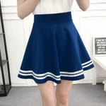 FDJIAJU Ladies Skirt,Ladies Pleated Short Skirt High Waist Basic Versatile Flared Skirt Sexy Fashion Ruffles Striped A-Line Girls Skater Tennis Skirt School Dress,Royal Blue,L