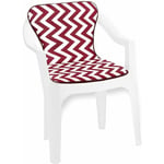 Coussin de Chaise de jardin Pliant Douce Intérieur Extérieur Bar Dehor Motif à rayures en zigzag - Rouge