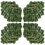 Outsunny konstgjorda växtväggpaket med 12 UV-skyddsskyddsskärm, Loquat Design, 50 x 50 cm, för utomhusträdgård |
