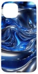 iPhone 15 Plus Abstract Blue Dye Marbling Abstract art Fluid Case