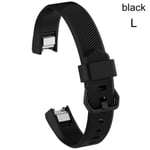 för Fitbit Alta / Alta HR Silikonklocka SVART L svart black L