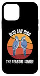 Coque pour iPhone 12 mini Geai bleu vintage The Reason I Smile Vintage Bird Lover