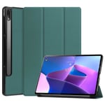 Lenovo Tab P12 Pro tri-fold läderfodral - Grön Grön