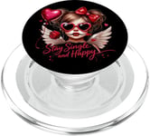 Ailes d'ange « Stay Single And Happy Heart » PopSockets PopGrip pour MagSafe