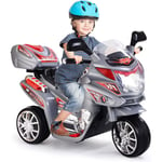 Goplus - Moto Electrique a 3 Roues pour Enfants,Interrupteur au Pied avec Fonction Avant et Arriere, Panneau de Commande avec Sons et Musique,