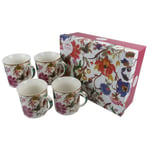 Gift Box Set of 4 China Mugs in Anthina by William Morris