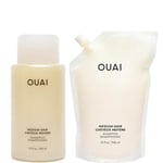 OUAI Medium Shampoo and Refill Bundle