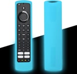 Housse Coque En Silicone Pour Jvc/Bush/Toshiba/Xiaomi/Fire Tv Telecommande Vocale, Etui De Protection Pour Jvc Telecommande, Antiderapage, Antisismique, Lavable(Bleu Lumineux)